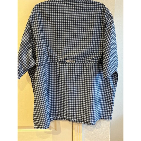 Habit Mens 2XL Blue Plaid Short Sleeve Vented Fishing Shirt Vented Back UPF 40 - Picture 2 of 9
